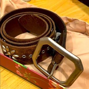 Rich brown leather belt